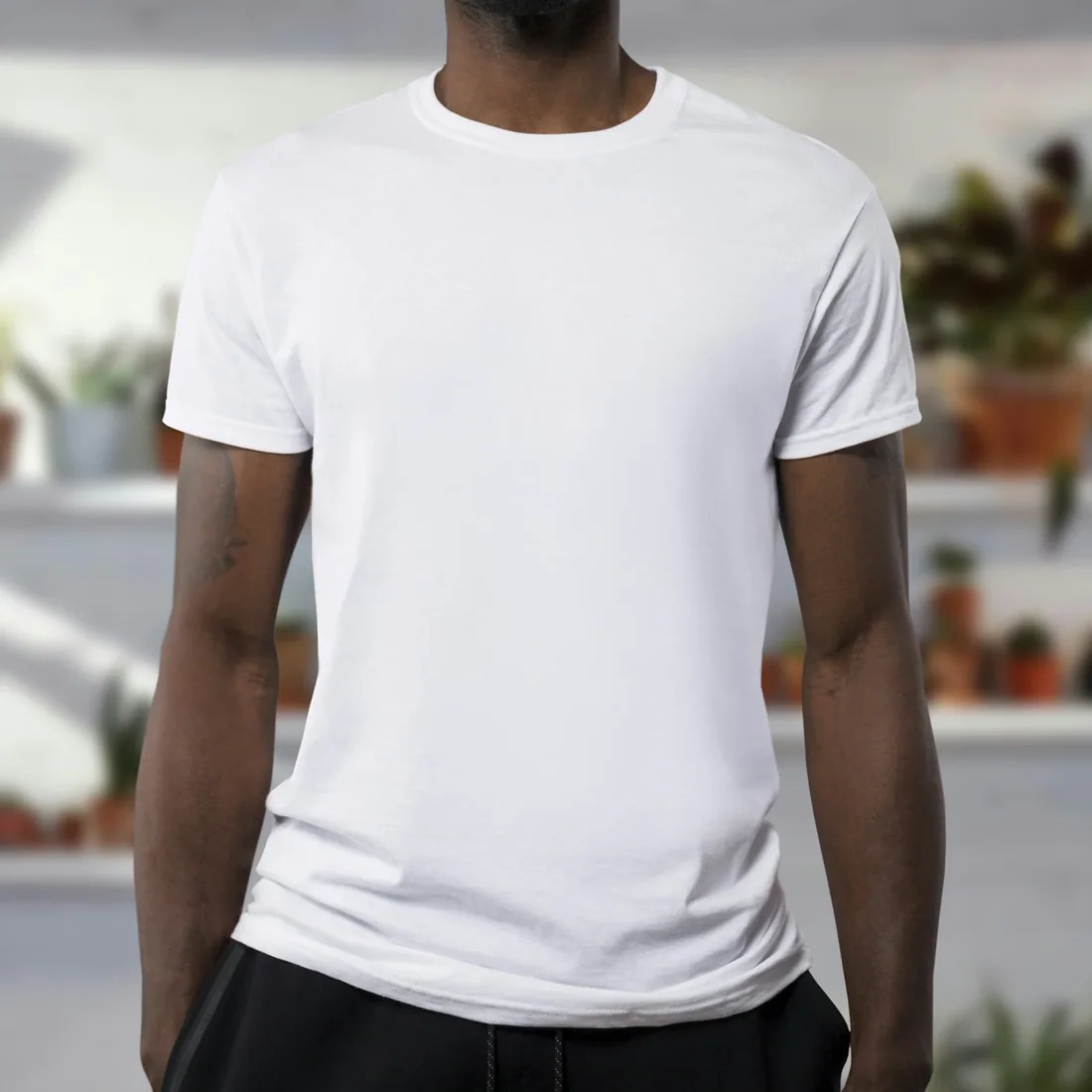 Áo thun cotton trắng dáng regular