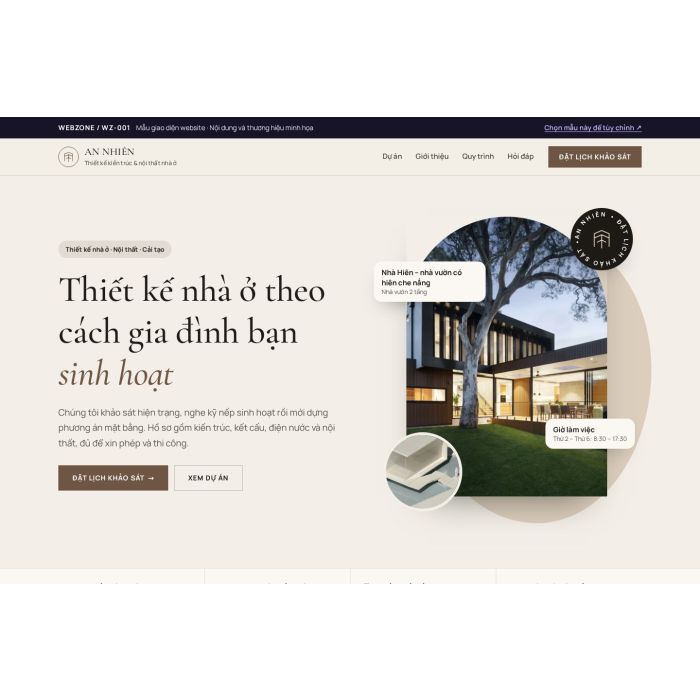 Ảnh chụp Mẫu giao diện studio kiến trúc — Thanh lịch | WZ-001
