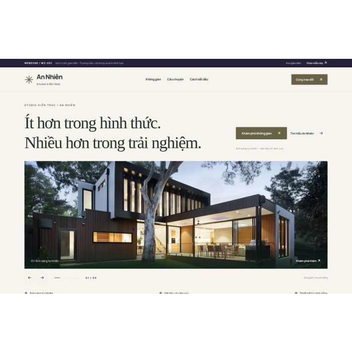 Ảnh chụp Mẫu giao diện studio kiến trúc — Thanh lịch | WZ-001