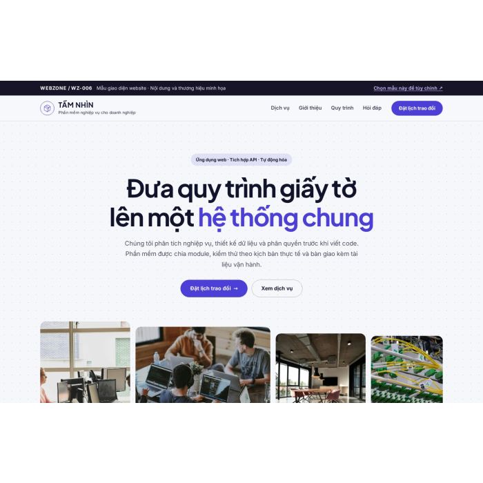 Ảnh chụp Mẫu giao diện công ty công nghệ — Trưng bày | WZ-006