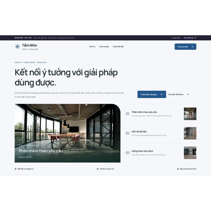 Ảnh chụp Mẫu giao diện công ty công nghệ — Trưng bày | WZ-006