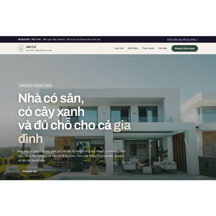 Ảnh chụp Mẫu giao diện dự án nhà ở — Nổi bật | WZ-010