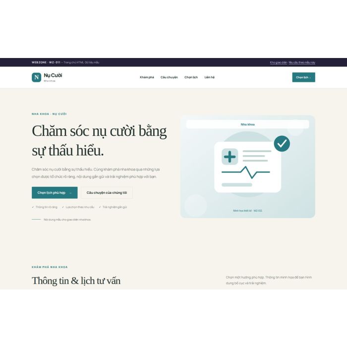 Ảnh chụp Giao diện HTML nha khoa — Thanh lịch | WZ-011