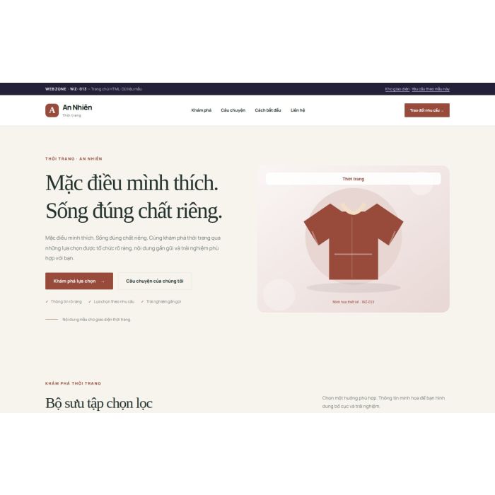 Ảnh chụp Giao diện HTML thời trang — Thanh lịch | WZ-013