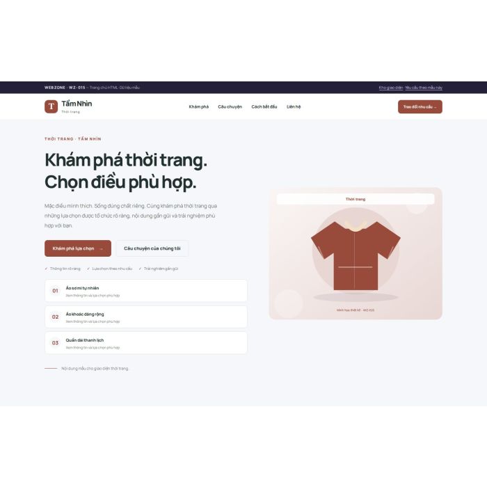 Ảnh chụp Giao diện HTML thời trang — Trưng bày | WZ-015