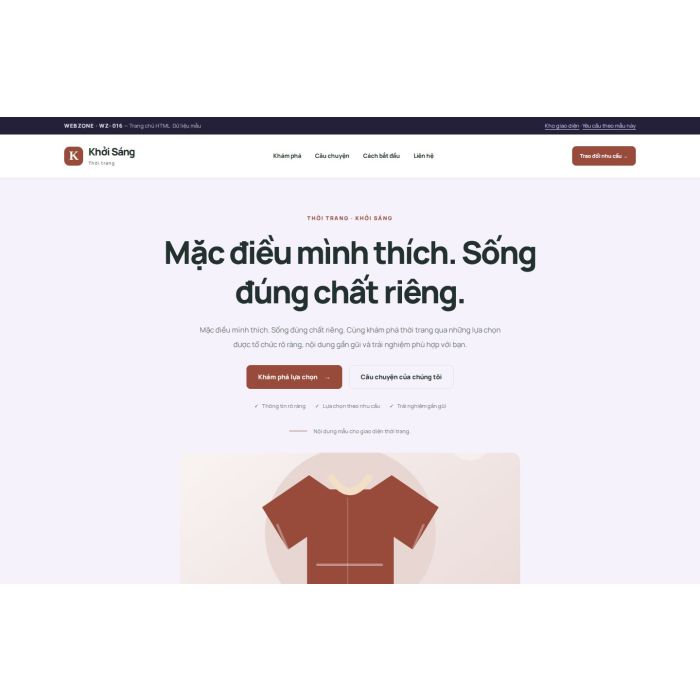 Ảnh chụp Giao diện HTML thời trang — Tập trung chuyển đổi | WZ-016