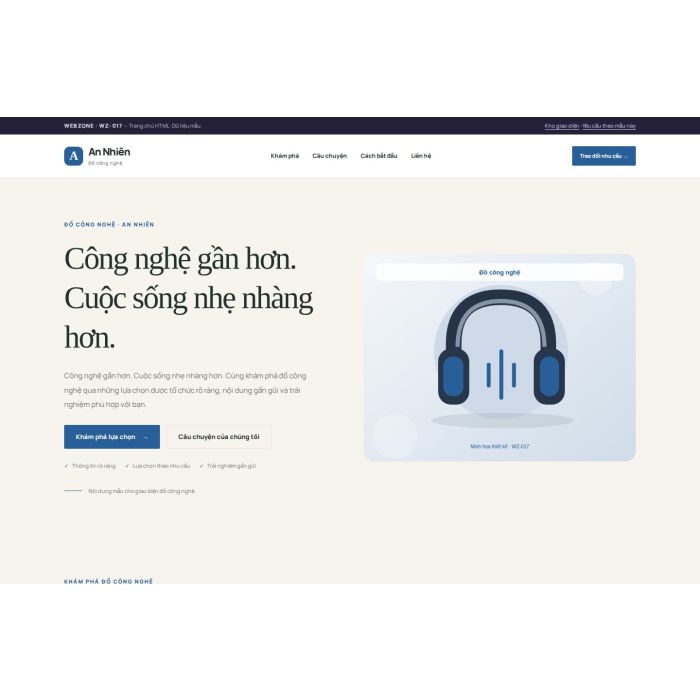 Ảnh chụp Giao diện HTML đồ công nghệ — Thanh lịch | WZ-017