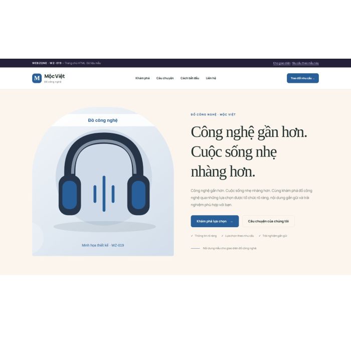 Ảnh chụp Giao diện HTML đồ công nghệ — Kể chuyện | WZ-019