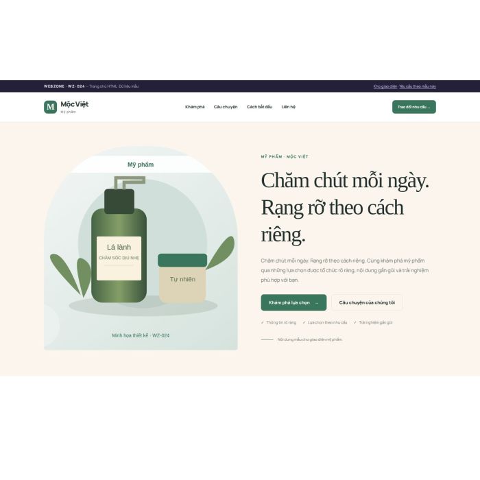 Ảnh chụp Giao diện HTML mỹ phẩm — Kể chuyện | WZ-024