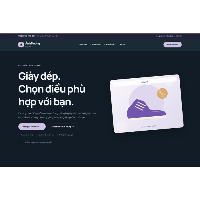 Ảnh chụp Giao diện HTML giày dép — Nổi bật | WZ-027