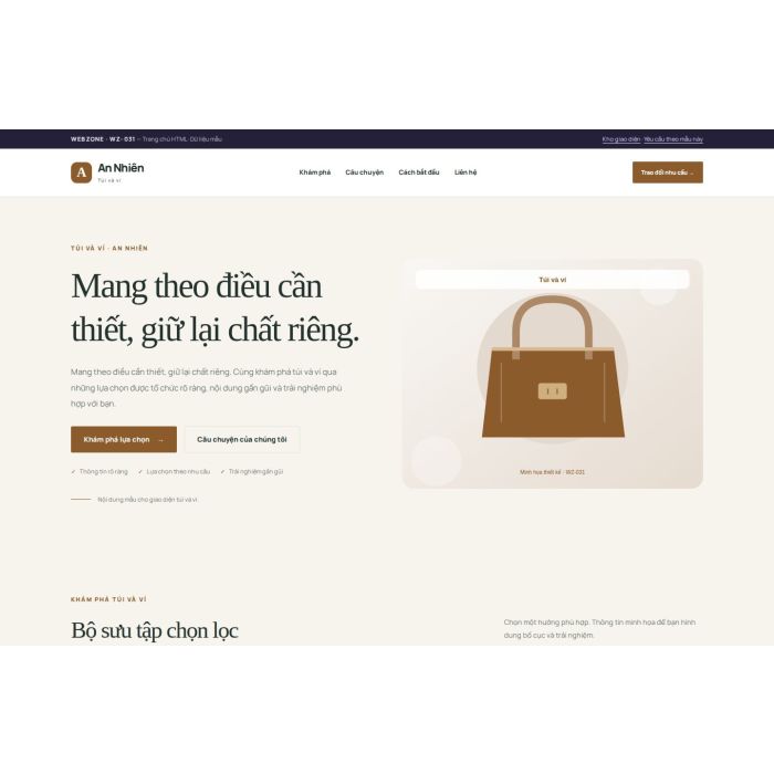 Ảnh chụp Giao diện HTML túi và ví — Thanh lịch | WZ-031
