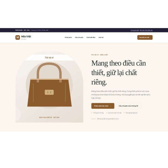 Ảnh chụp Giao diện HTML túi và ví — Kể chuyện | WZ-034