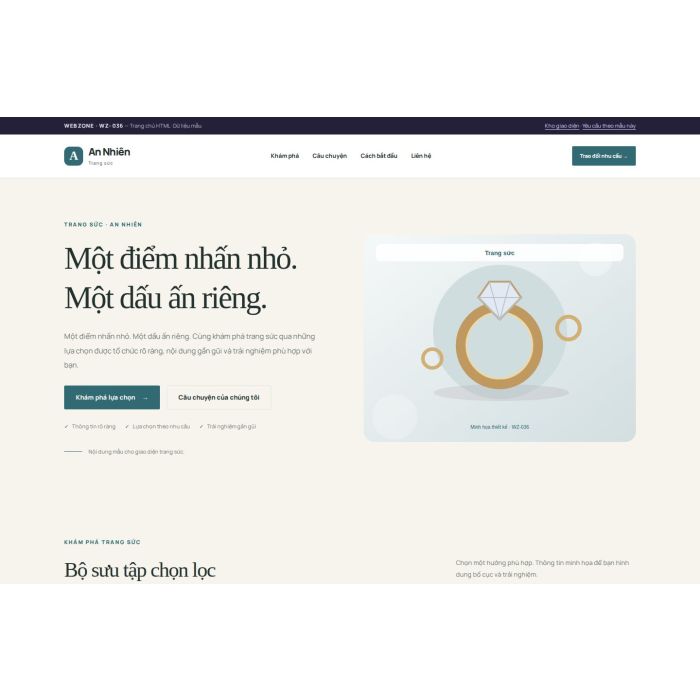 Ảnh chụp Giao diện HTML trang sức — Thanh lịch | WZ-036