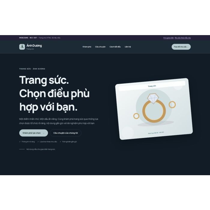 Ảnh chụp Giao diện HTML trang sức — Nổi bật | WZ-037