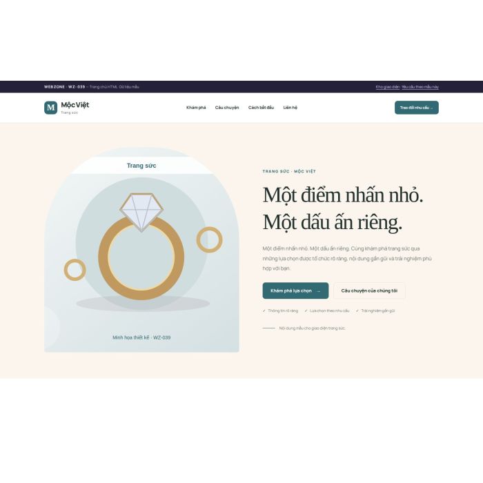 Ảnh chụp Giao diện HTML trang sức — Kể chuyện | WZ-039
