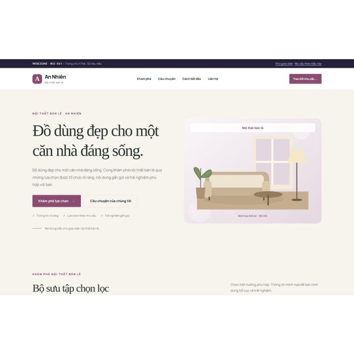 Ảnh chụp Giao diện HTML nội thất bán lẻ — Thanh lịch | WZ-041