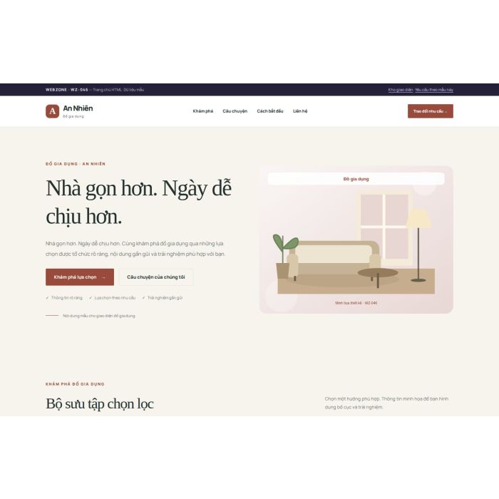 Ảnh chụp Giao diện HTML đồ gia dụng — Thanh lịch | WZ-046