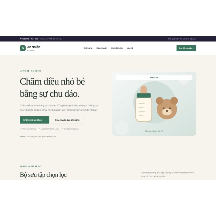 Ảnh chụp Giao diện HTML mẹ và bé — Thanh lịch | WZ-055