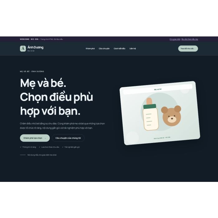 Ảnh chụp Giao diện HTML mẹ và bé — Nổi bật | WZ-056