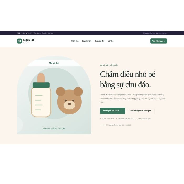 Ảnh chụp Giao diện HTML mẹ và bé — Kể chuyện | WZ-058
