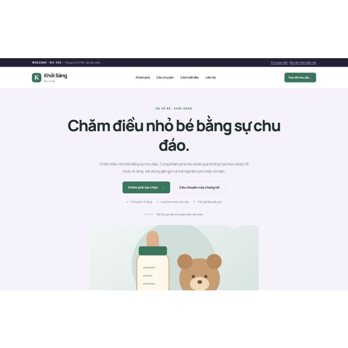 Ảnh chụp Giao diện HTML mẹ và bé — Tập trung chuyển đổi | WZ-059