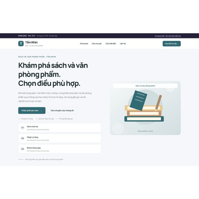 Ảnh chụp Giao diện HTML sách và văn phòng phẩm — Trưng bày | WZ-072