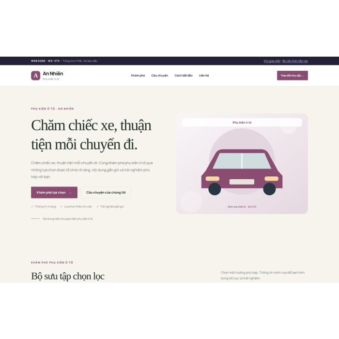 Ảnh chụp Giao diện HTML phụ kiện ô tô — Thanh lịch | WZ-075