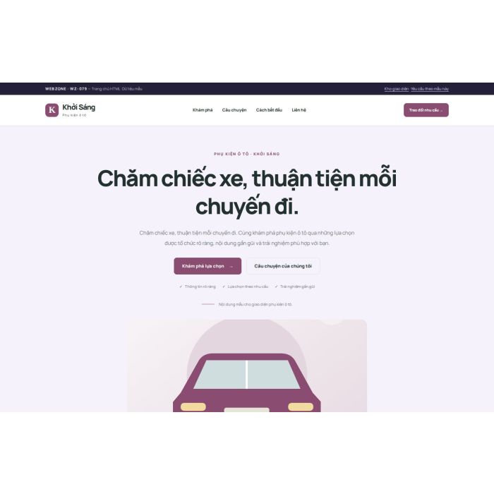 Ảnh chụp Giao diện HTML phụ kiện ô tô — Tập trung chuyển đổi | WZ-079
