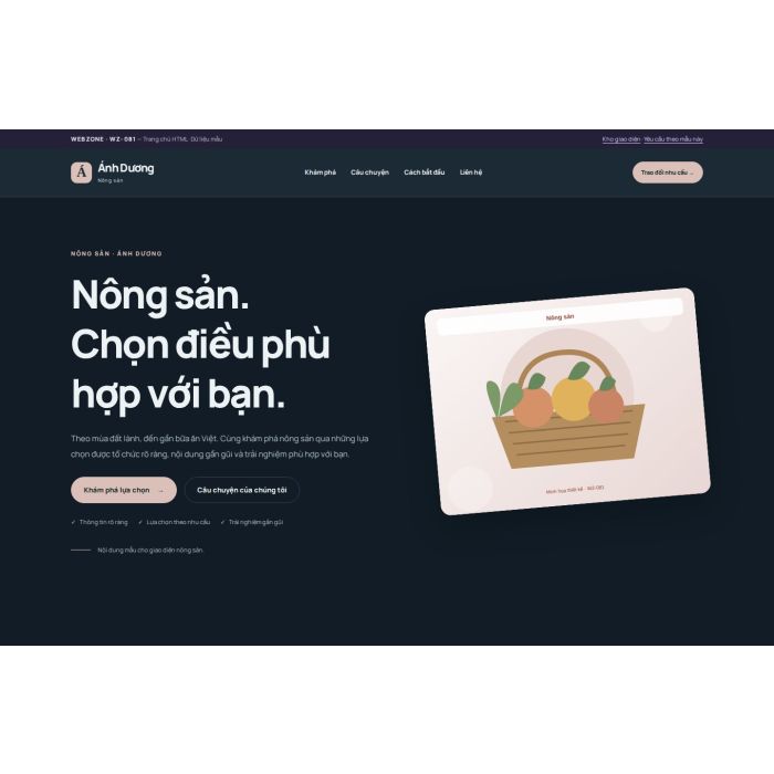 Ảnh chụp Giao diện HTML nông sản — Nổi bật | WZ-081