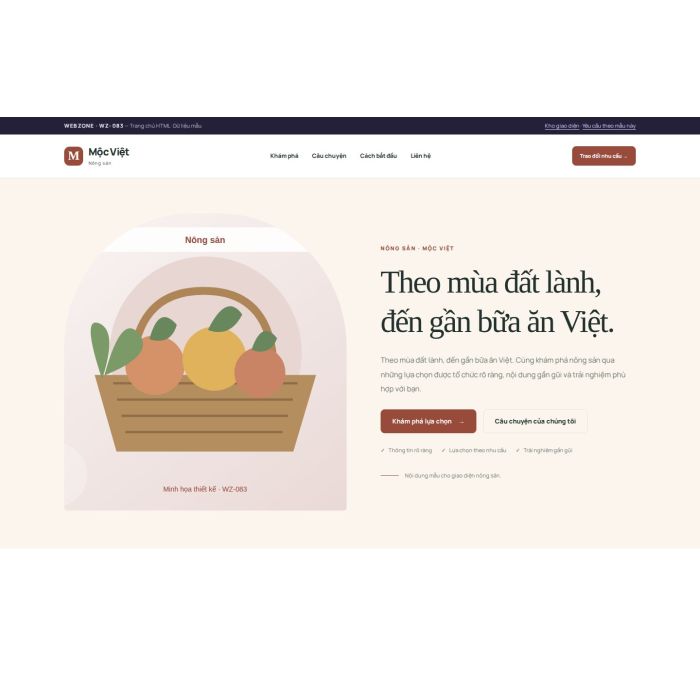 Ảnh chụp Giao diện HTML nông sản — Kể chuyện | WZ-083