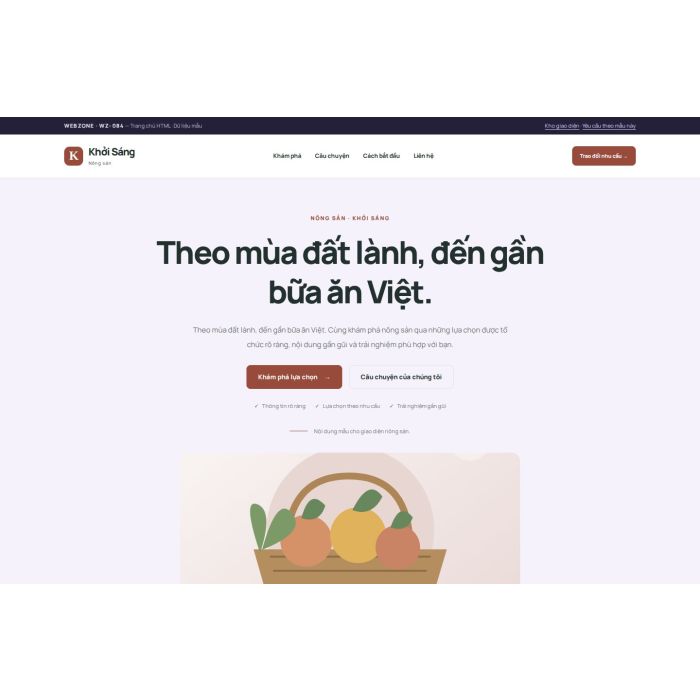 Ảnh chụp Giao diện HTML nông sản — Tập trung chuyển đổi | WZ-084