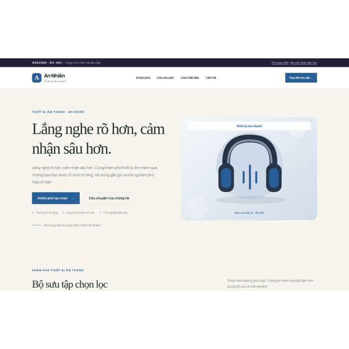 Ảnh chụp Giao diện HTML thiết bị âm thanh — Thanh lịch | WZ-085