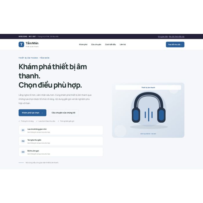 Ảnh chụp Giao diện HTML thiết bị âm thanh — Trưng bày | WZ-087