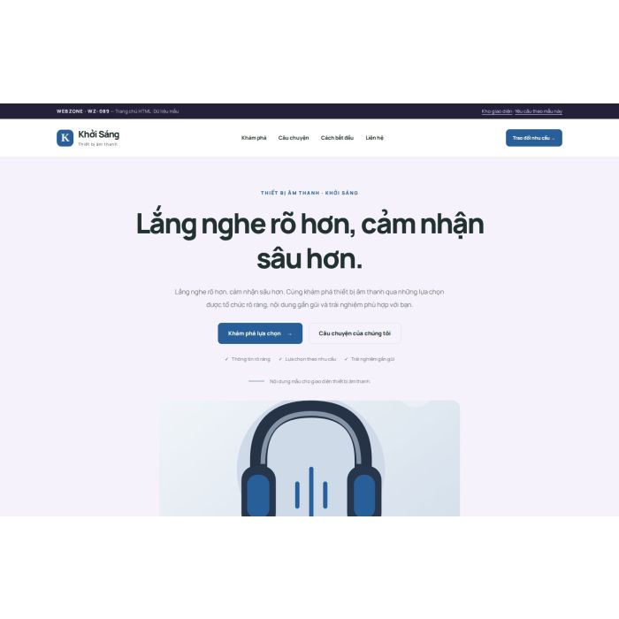 Ảnh chụp Giao diện HTML thiết bị âm thanh — Tập trung chuyển đổi | WZ-089