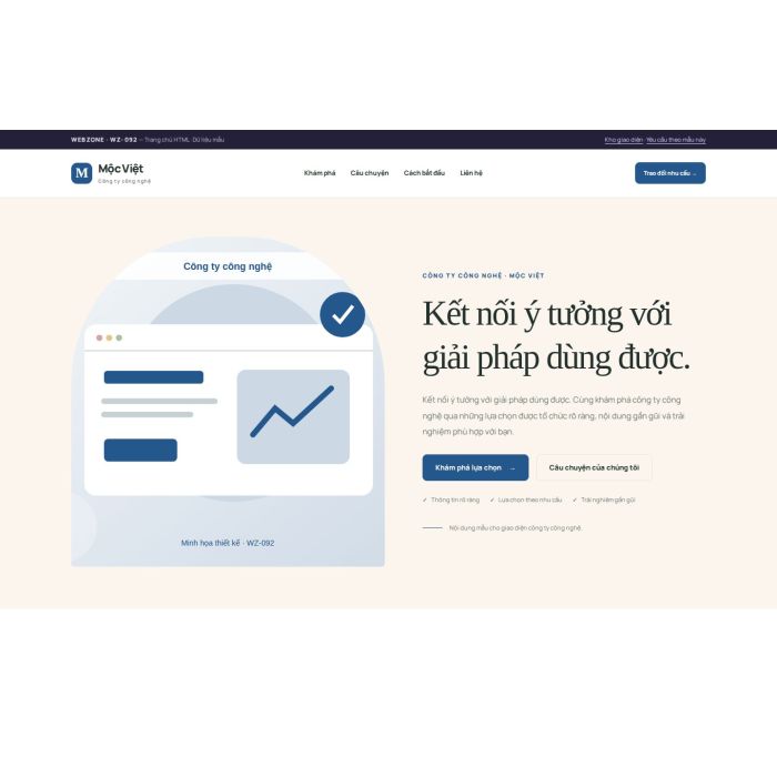 Ảnh chụp Giao diện HTML công ty công nghệ — Kể chuyện | WZ-092