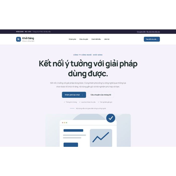 Ảnh chụp Giao diện HTML công ty công nghệ — Tập trung chuyển đổi | WZ-093