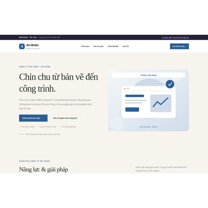 Ảnh chụp Giao diện HTML công ty xây dựng — Thanh lịch | WZ-094