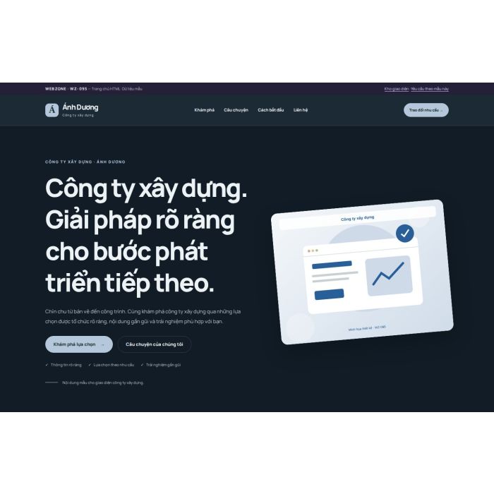 Ảnh chụp Giao diện HTML công ty xây dựng — Nổi bật | WZ-095