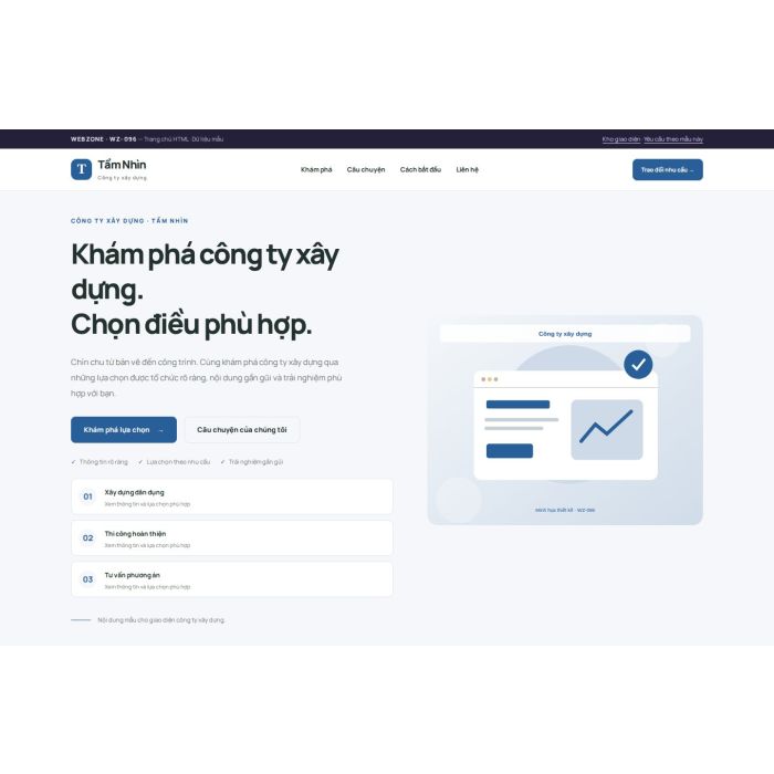 Ảnh chụp Giao diện HTML công ty xây dựng — Trưng bày | WZ-096