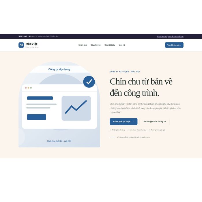 Ảnh chụp Giao diện HTML công ty xây dựng — Kể chuyện | WZ-097