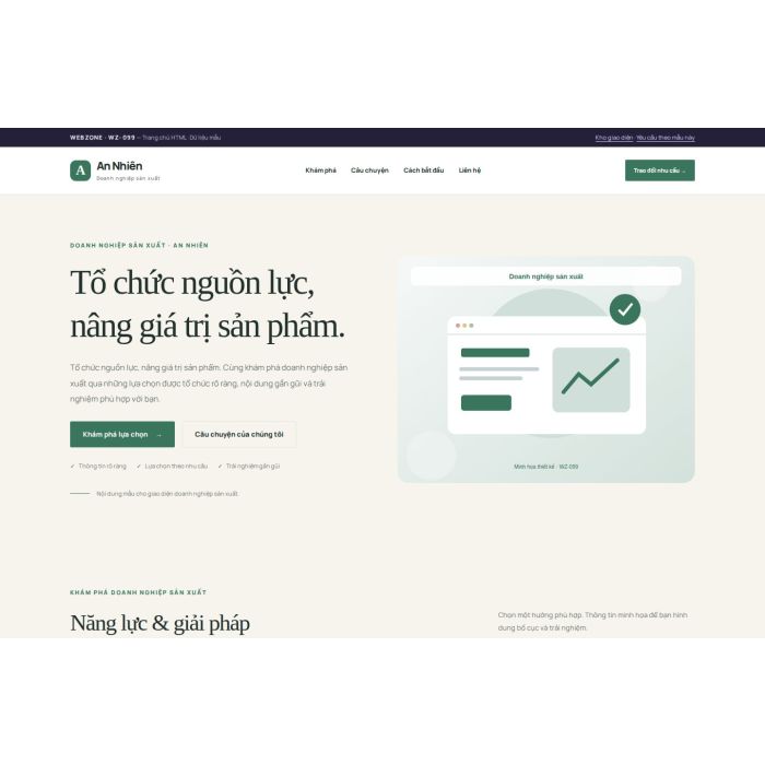 Ảnh chụp Giao diện HTML doanh nghiệp sản xuất — Thanh lịch | WZ-099