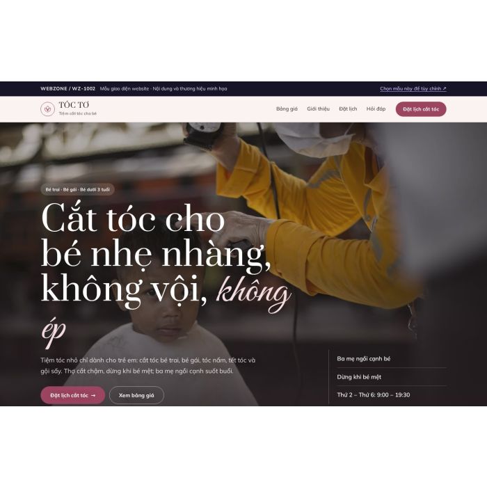 Ảnh chụp Mẫu giao diện tiệm cắt tóc trẻ em — Nổi bật | WZ-1002