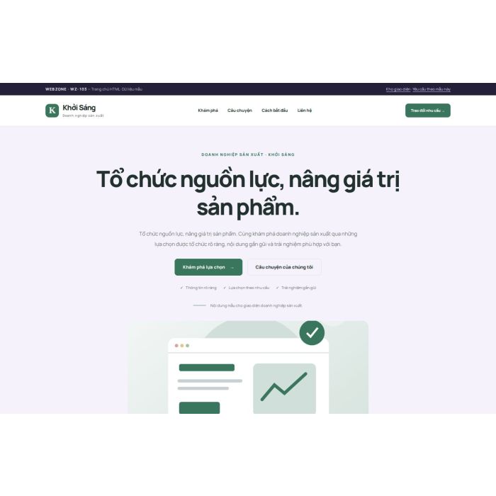 Ảnh chụp Giao diện HTML doanh nghiệp sản xuất — Tập trung chuyển đổi | WZ-103