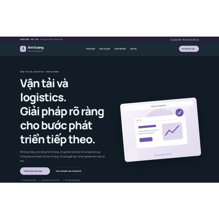 Ảnh chụp Giao diện HTML vận tải và logistics — Nổi bật | WZ-105