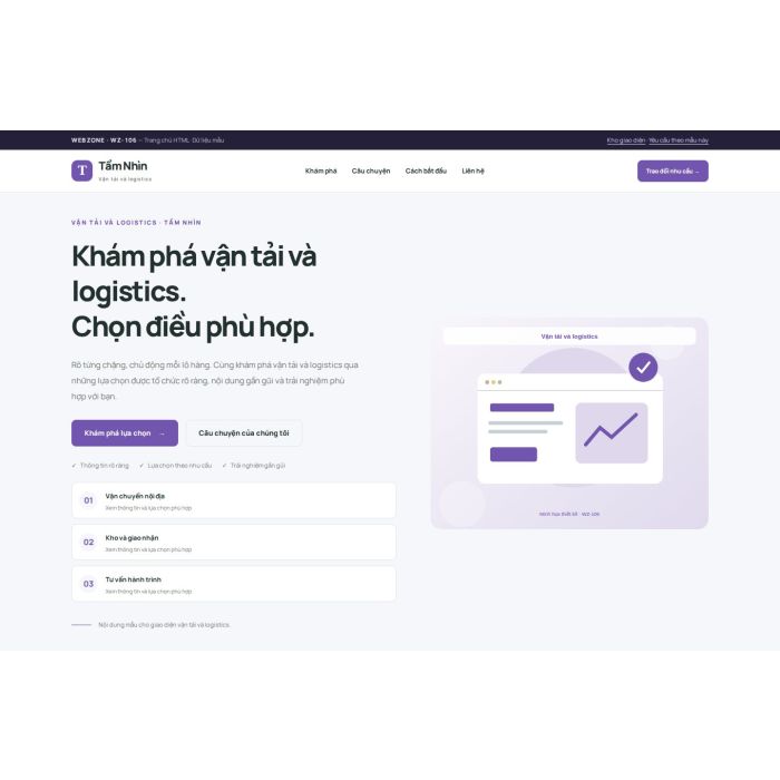 Ảnh chụp Giao diện HTML vận tải và logistics — Trưng bày | WZ-106
