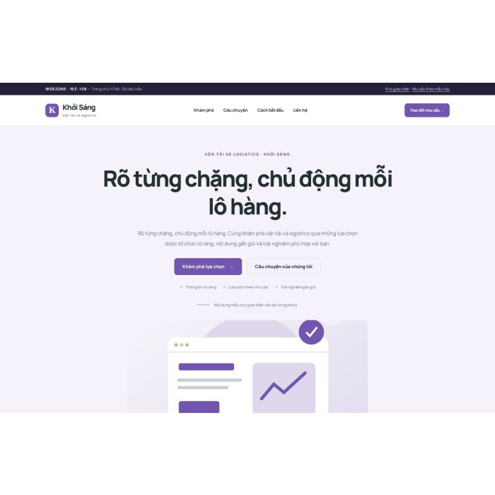 Ảnh chụp Giao diện HTML vận tải và logistics — Tập trung chuyển đổi | WZ-108