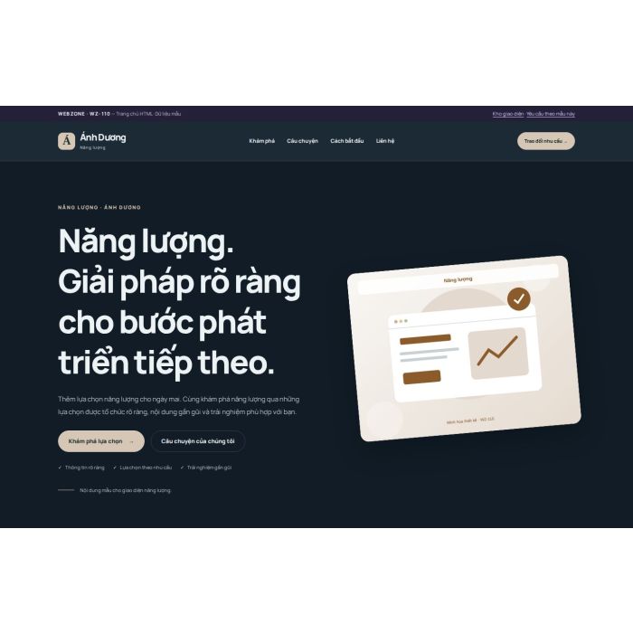 Ảnh chụp Giao diện HTML năng lượng — Nổi bật | WZ-110