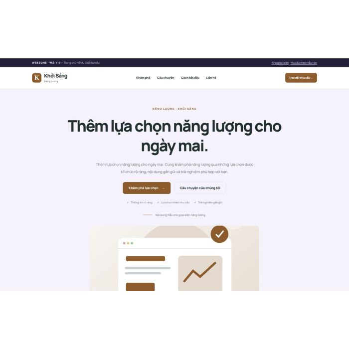 Ảnh chụp Giao diện HTML năng lượng — Tập trung chuyển đổi | WZ-113