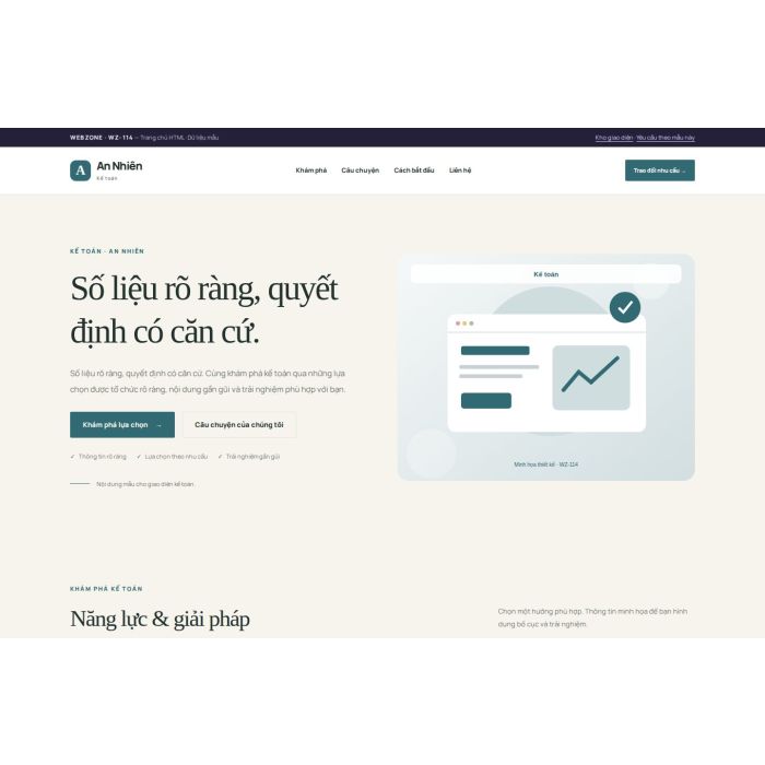 Ảnh chụp Giao diện HTML kế toán — Thanh lịch | WZ-114