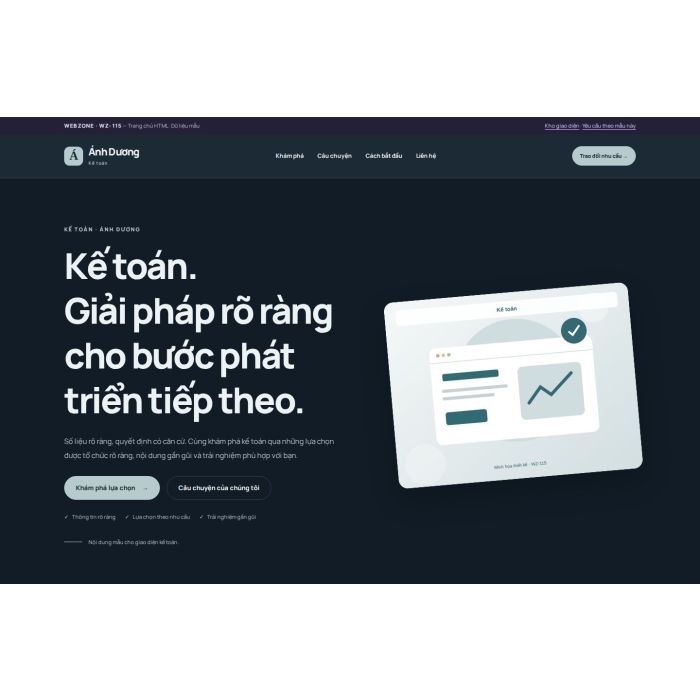 Ảnh chụp Giao diện HTML kế toán — Nổi bật | WZ-115